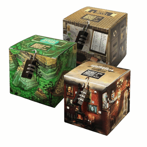 Rätselbox 3er-Set – Detektiv, Tempel & Geistervilla